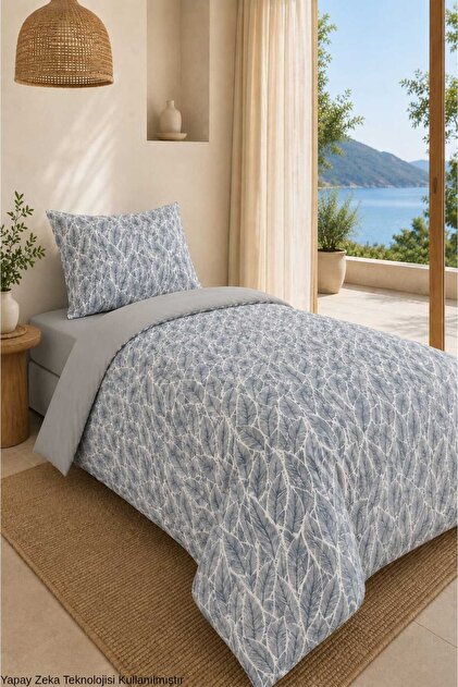 100X200 Single Duvet Cover Set Blue-Grey