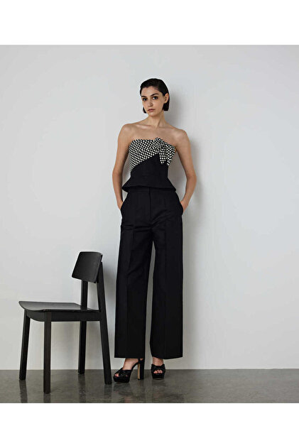 WIDE LEG GABARDİN PANTOLON