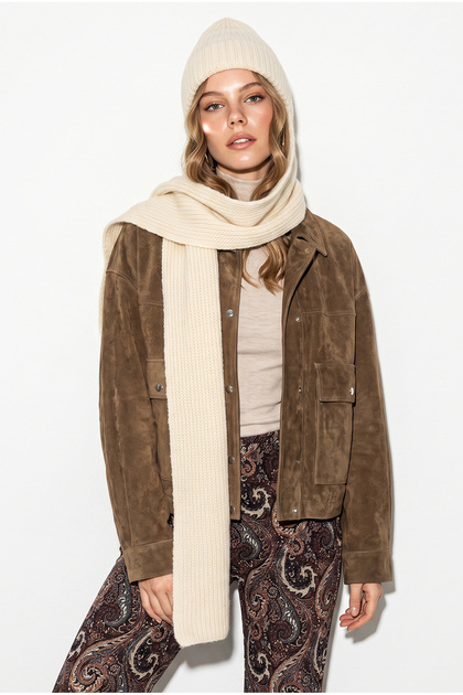 Women's Beige Beret Scarf 20223253