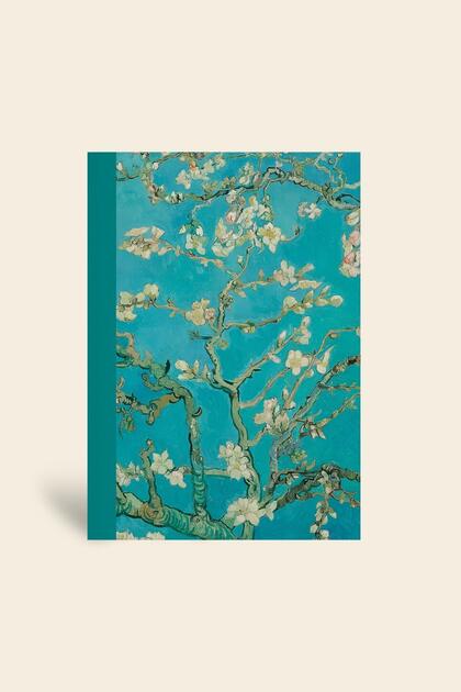Caiet cu copertă rigidă pentru colecții de artă, cu model floral punctat, 13x18cm