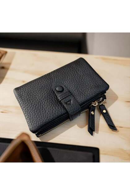 Black Color Handy Soft Texture Wallet Clutch Bag