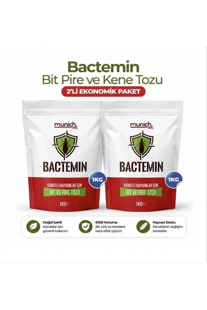 Bactemin Tavuk Kuş Kanatlı Hayvan Bit Pire Ve Kene Parazit Tozu 1 kg 2 Adet