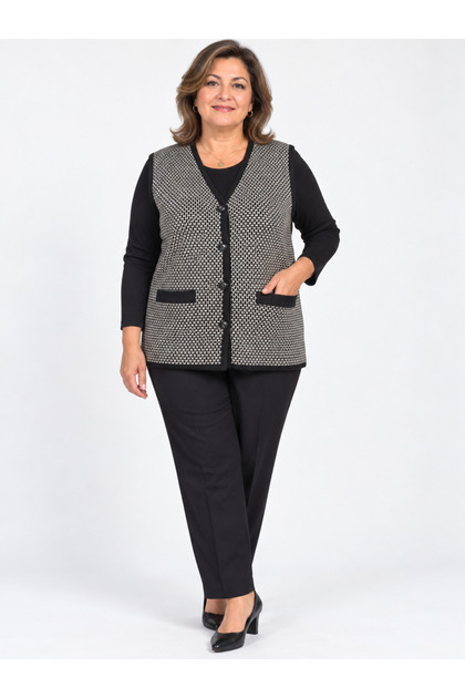 Plaid Steel Knitted Vest