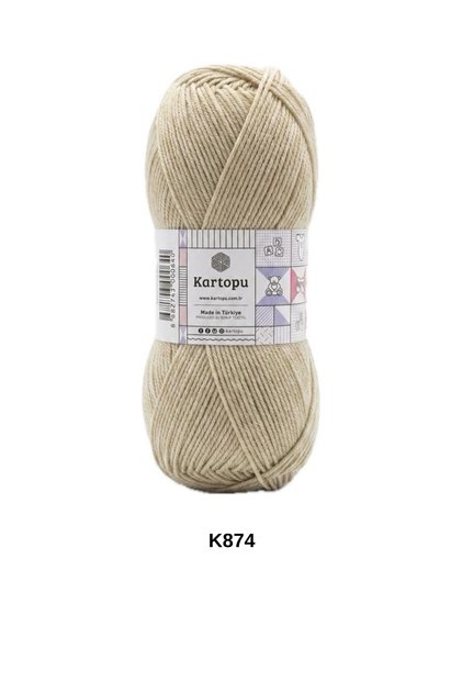 1 Piece Kartopu Baby One 100 Grams 250 Yards Baby Blanket Vest Sweater Cardigan Jacket Hand Knitted Yarn 100% Anti-Piling- Color: K874