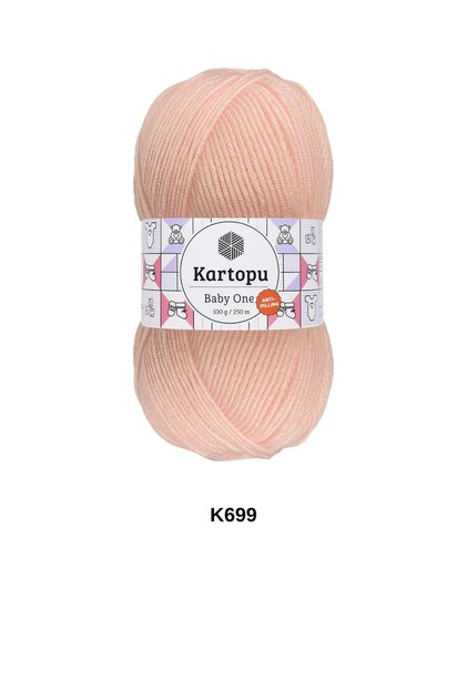 1 Piece Kartopu Baby One 100 Grams 250 Yards Baby Blanket Vest Sweater Cardigan Jacket Hand Knitted Yarn 100% Anti-Piling- Color: K699