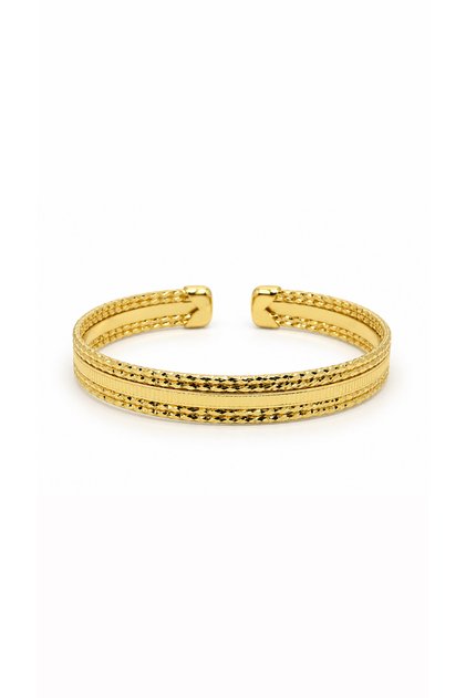 Knitted Patterned Row Adjustable Cuff Bracelet