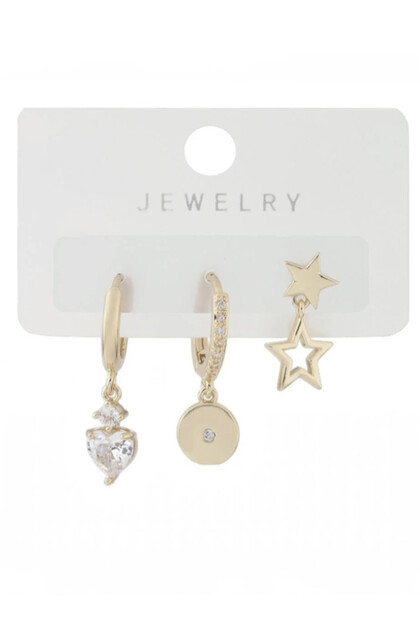 Vip Series 3-Piece Anti-Tarnish Earring Set