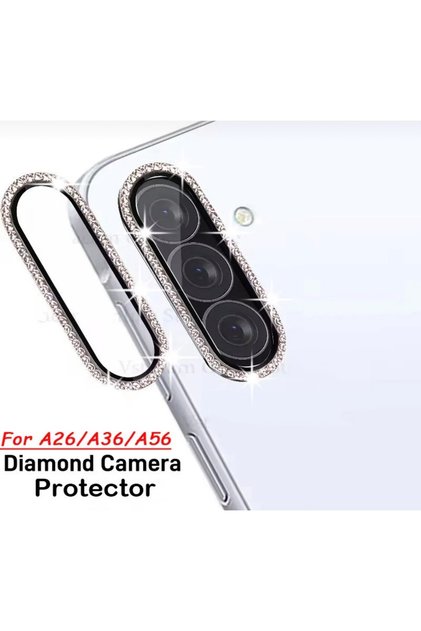 Galaxy A26 - A36 - A56 Shiny Camera Lens Protector with Stones and Frame Camera Protection Lens