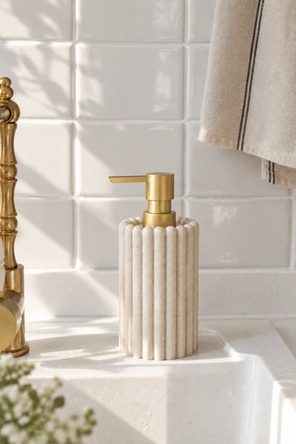 Polyresin Soap Dish with Gold Head