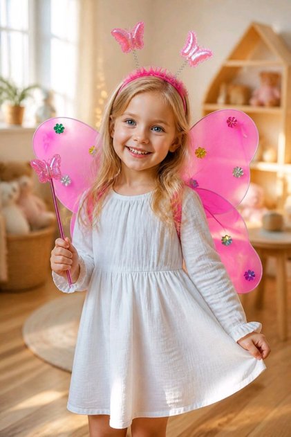 Children's Butterfly Wing with Crown and Wand