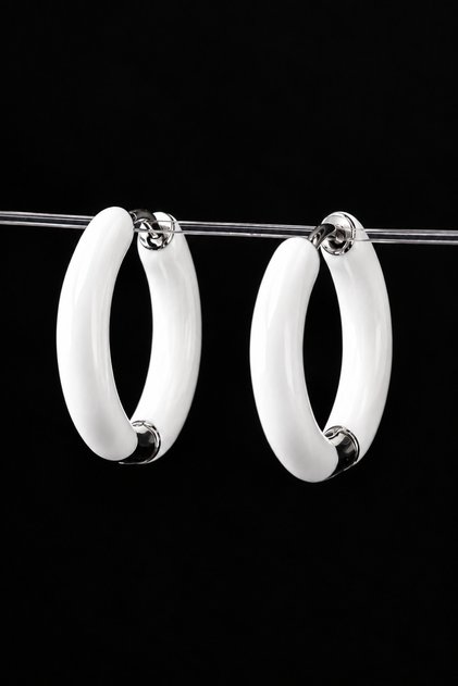 Mineli Steel Hoop Earrings