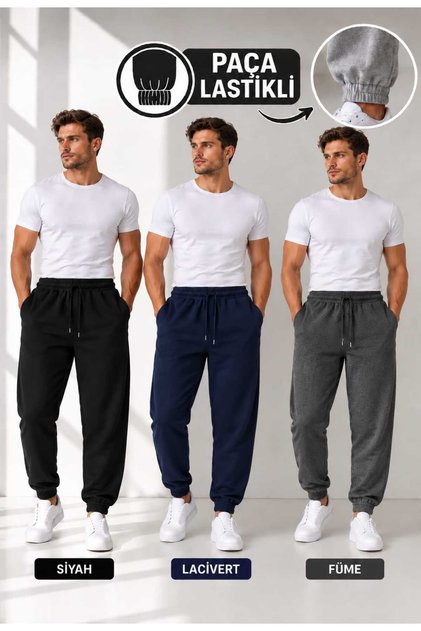 Set of 3 Men's Paca Elasticated Trackpants