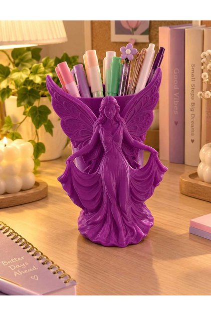 Melek Figürlü Kalemlik- Çalışma Masa Üstü Kalemlik-3D PLA