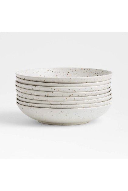 Craft Spotted White Low Bowls, Set of 8