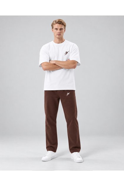Men's Two Thread 2 Piece Set Oversize Crew Neck T-Shirt and Relaxed Fit Pants