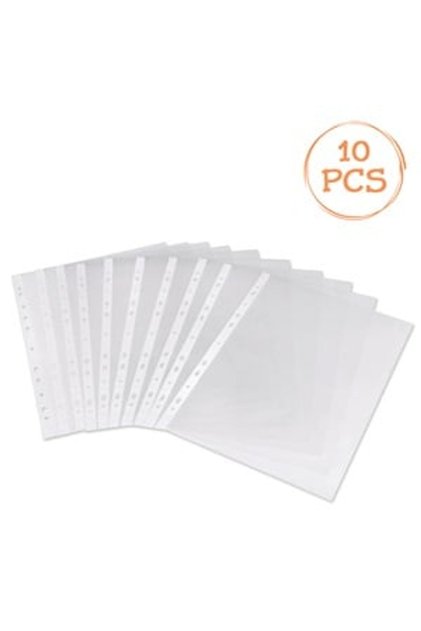 Folii transparente de protectie pentru documente A4, margine alba, 0.035 mm, 10 bucati