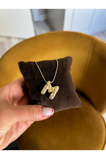PULLU M HARF KOLYE - GOLD