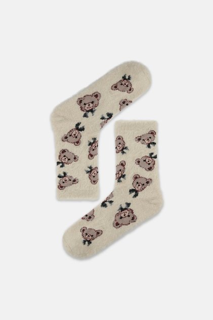 Fluffy BowBow Soket Çorap