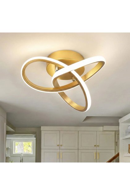 Lustra LED tavan aurie 48W, echivalent 200W, lustra rotunda aurie moderna