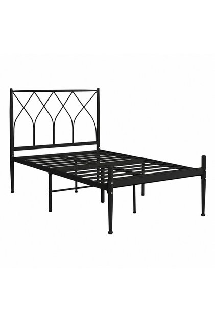 Single Modern Bed 90X190 cm Black