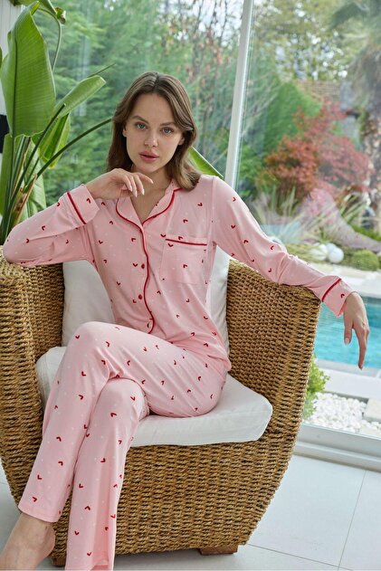 Pempe Kalpli Önden Düğmeli Pijama Takım