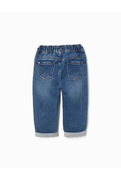 Pull-On Jeans With Drawstring For Baby Boys, Blue
