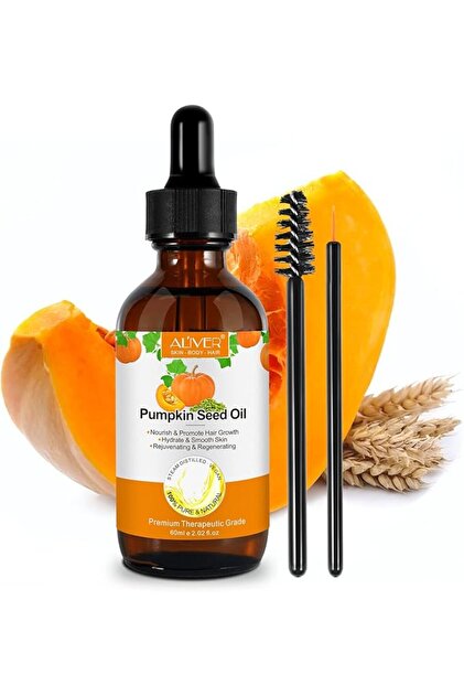 ALIVER Organic Pumpkin Seed Oil for Hair Growth, Pumpkin Seed Oil for Skin, Face, Hair Care, Eyebrow