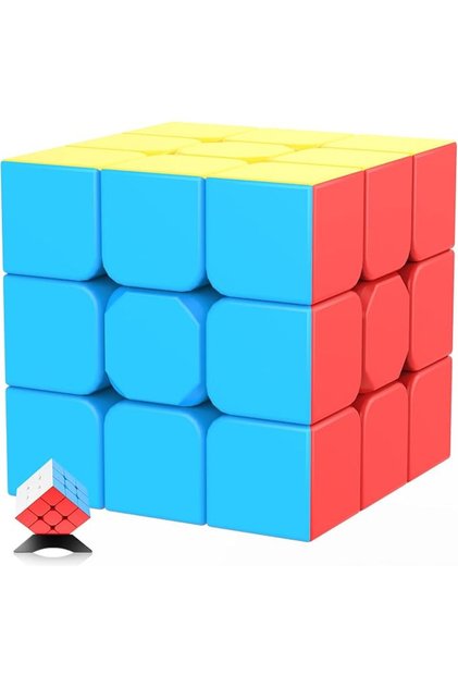 مكعب السرعة 3×3×3 من جورنوي بدون ستيكر لاصق مع كتيب تعليمي، مكعبات سحرية 3×3 لالعاب الاحجية تتحرك بس