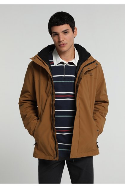 3 Different Uses Regular Fit Hooded Zippered Lined Men's Yellow Coat