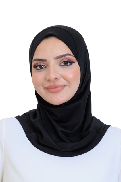 Ready-To-Wear Headscarf Practical Snap-On Women's Daily Shawl Lightweight Wrinkle Resistant Black