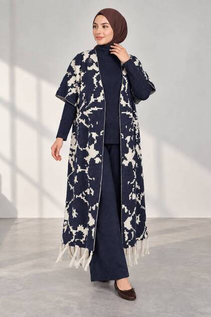 Women's 3-piece set with fisherman neck blouse and vest pants