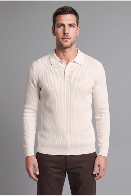 Standard Fit Buttoned Polo Collar Knitwear Basic Sweater D1959Ax26Au