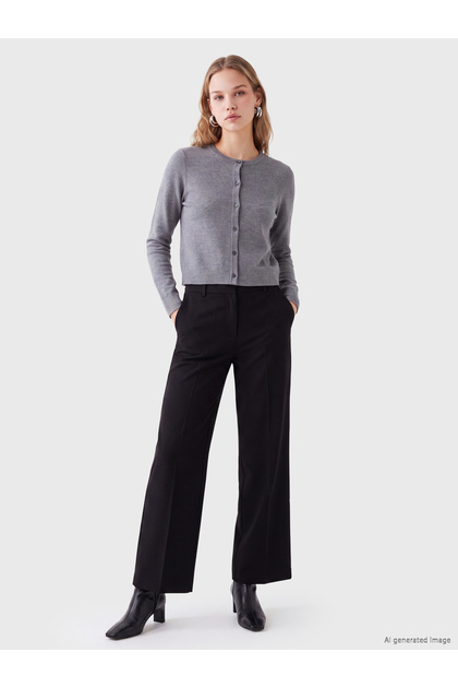 Pantaloni de damă cu croială normală și picior larg