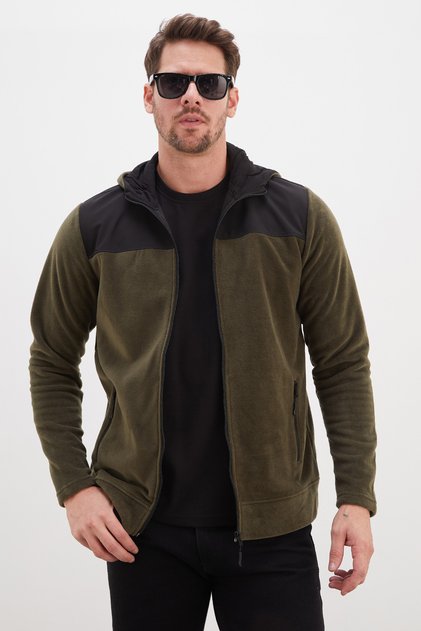 Zippered Hooded Fleece Sweatshirt