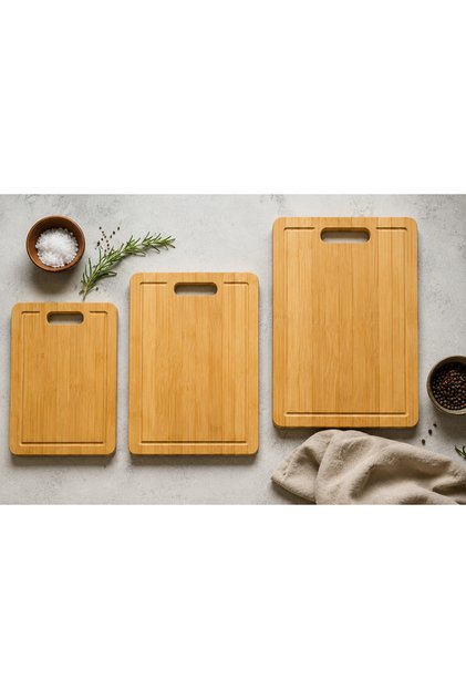 Bamboo Cutting Board with Grooves and Handles Wooden Kitchen Chopping and Presentation Board