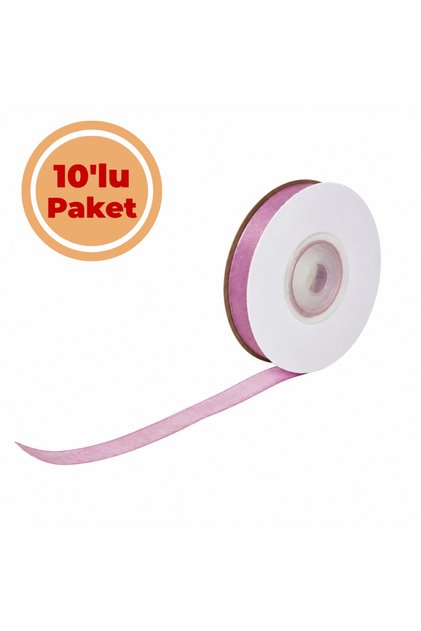 Organza Tulle Ribbon Pink 1 cm 225 Meters Ornament Decoration Bride Groom Dowry Bundle