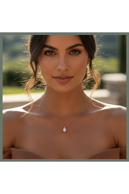 Duestelle κολλιε με επιχρύσωση 18K Pearl