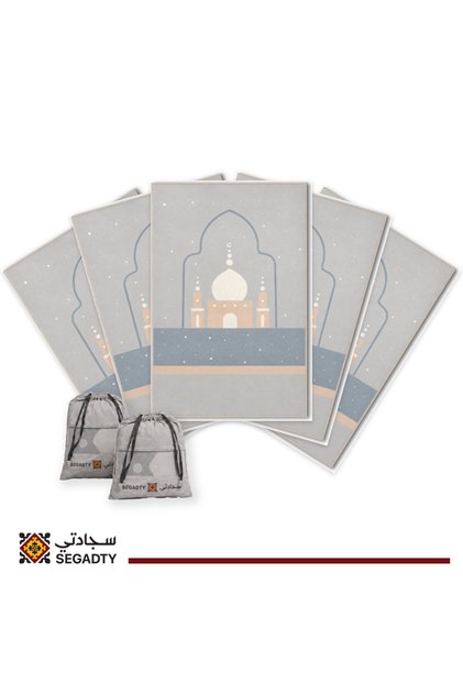 Sajadatii Kids Prayer Mat Pack with Travel Bag - 5Pcs - Washable 100X65 (Blue, Pink, Maroon)