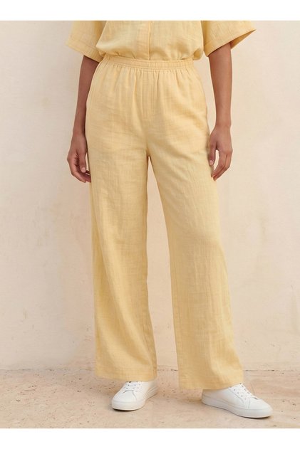 Basics Flexi Waist Textured Slub Trousers