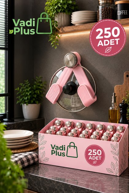 Vadi Plus 250 Pieces Pink Pot Lid Holder – Wall Mounted Adhesive Lid Holder