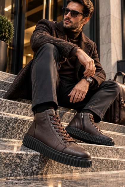 Drex Genuine Leather Lace-Up Thick Sole Casual Winter Men's Boots