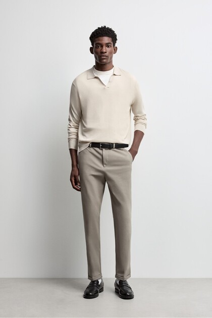 Tailored fit düz paça pantolon