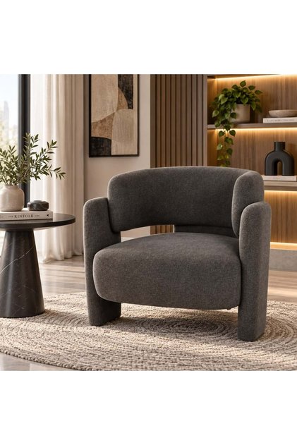 Fixed Recliner Chair - Gray
