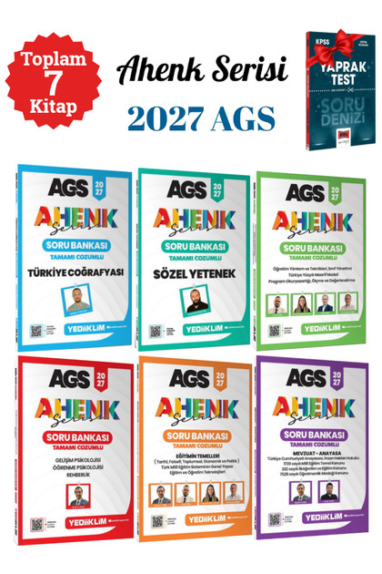 2027 MEB - AGS Ahenk Serisi Tamamı Çözümlü Soru Bankası Seti - Hediye