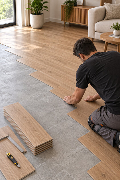25x70 Cm (7 Adet 1,22 m²) Lvt Kendinden Yapışkanlı Ahşap Dokulu Yer Zemin Kaplama Paneli