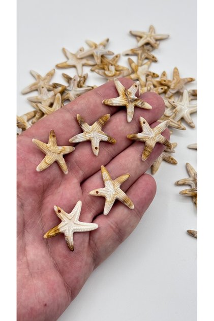 Starfish White Color Plastic Acrylic Beads 50Pcs
