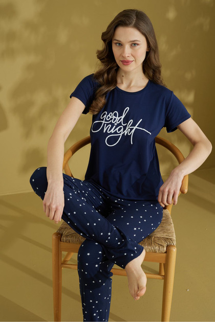 Silky Textured Short Sleeve Pajama Set