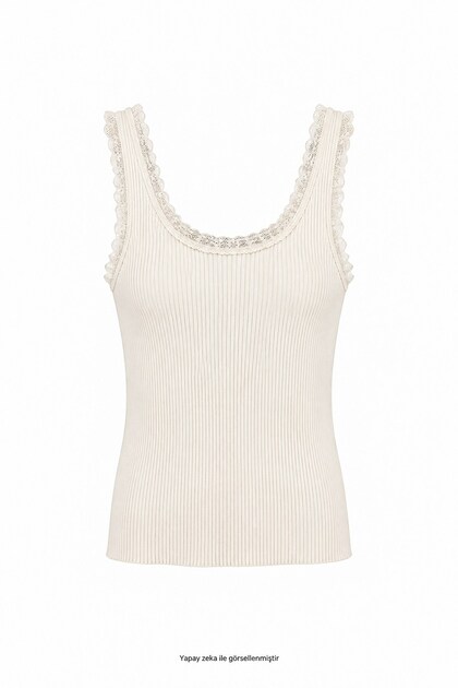 Ruffled Straps Athlete Blouse Cream