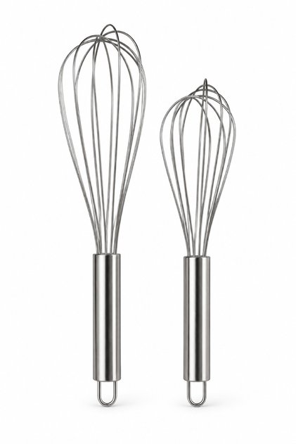 Metal Balloon Whisk Double Set 30 cm and 35 cm Two Sizes Egg Cream Cake Whisk