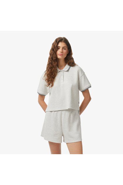 Kadın Gri Polo Yaka T-Shirt